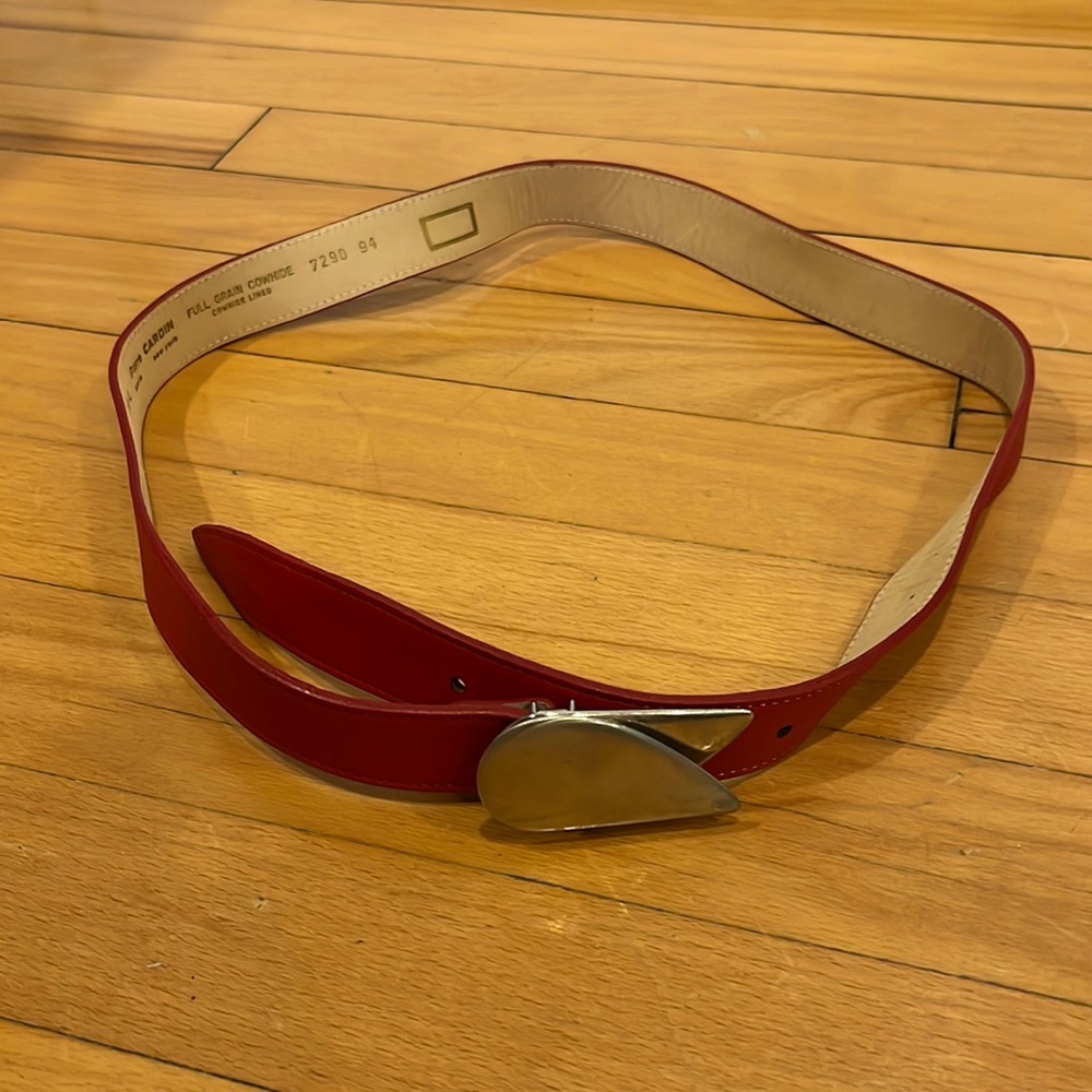 Pierre Cardin Red Leather Belt size medium large